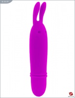 Мини-вибратор «Зайчик», 10 видов вибраций, фиолетовый, 24х127 мм, BI-014191
