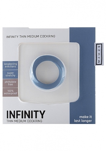 Эрекционное кольцо Infinity Thin Medium Blue SH-MJU019BLU